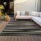 Homeroots 10' X 14' Black Brown And Ivory Striped Washable Indoor Outdoor Area Rug 597306 - alternate 2