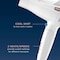 Conair Double Ceramic 2 Speed 1875 Watt Compact Hair Dryer in White and Rose Gold 290DCM - alternate 2