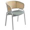 Leisuremod Ervilla Dining Arm Chair with Leather Seat and White Steel Base in Black ECW-20GR-L - alternate 1
