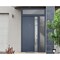 Vdomdoors Steel Door Deux 0729 Gray Graphite Sidelight and Transom Window Stainless Inserts Single Modern Pai DEUX0729EXD-GRE-W36+16 x H80+16-Left-hand Inswing - alternate 1