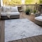 Homeroots 3' X 5' Gray Charcoal And Silver Geometric Washable Indoor Outdoor Area Rug 588268 - alternate 2