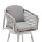Armen Living Rhodes Outdoor Patio Swivel Counter Stool in Aluminum with Light Gray Rope and Cushions LCRHBALGRY26 - alternate 2