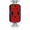 Leviton Lev-Lok HG/TR Dup USB A-A 15A 125V Red M56AA-HGR - alternate 1