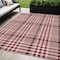 Homeroots 5' X 8' Red Black And Ivory Plaid Washable Indoor Outdoor Area Rug 601513 - alternate 1