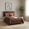 Homeroots Brown Solid and Manufactured Wood Full Upholstered Faux Leather Bed Frame 333278 - alternate 2