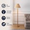 Jonathan Y Wren 61.5" Modern Rustic Bobbin Pleated Paper Shade/Resin LED Floor Lamp, Brown Wood Finish/Light Bro JYL5400A - alternate 3