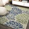 Jonathan Y Zinnia Modern Floral Textured Weave Navy/Green 6 ft Square Indoor/Outdoor Area Rug SMB110B-6SQ - alternate 1