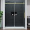 Anzzi 60in Reversible Frameless Sliding Deco-Glass Shower Door w/ Soft-Close System Brushed Gold Finish SD-AZ20-02BG - alternate 1