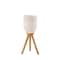 Homeroots 23" Natural Solid Wood Tripod Table Lamp With White Ribbed Glass Shade 524623 - alternate 1