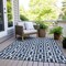 Homeroots 9' X 12' Navy Blue And Ivory Geometric Washable Indoor Outdoor Area Rug 594861 - alternate 2