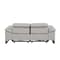 Homeroots 77in Light Gray and Black Italian Leather Power Reclining Loveseat 720501 - alternate 3