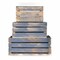 Homeroots Set of Three Organic Charcoal and Natural Distressed Wood Stacking Milk Crates, 3PK 471958 - alternate 2