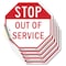 Signmission Stop Out of Service, 6 inch X 6 inch, Vinyl Decal, 5PK OC-D-5PACK-6-227 - alternate 1
