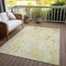 Homeroots 10' X 14' Gold Wheat And Ivory Floral Washable Indoor Outdoor Area Rug 583111 - alternate 2