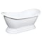 Kingston Brass 60" Acrylic Oval Double Slipper Pedestal Tub, No Faucet Drillings, Glossy White VTPDS602827 - alternate 1