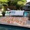 Homeroots 9' X 12' Orange and White Abstract Washable Non Skid Indoor Outdoor Area Rug 559287 - alternate 2