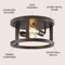 Jonathan Y Atelier 12.75" 2-Light Iron Rustic Industrial LED Flush Mount, Brown JYL7516A - alternate 2
