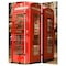 Homeroots 72" Red Canvas Folding Three Panel Screen Room Divider 274865 - alternate 2