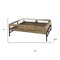 Homeroots 42" Clear and Black Glass and Metal Square Coffee Table With Two Drawers And Shelf 393165 - alternate 2