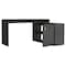 Homeroots 60" Dark Gray Wood L Shape Writing Desk 535157 - alternate 2
