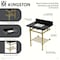 Kingston Brass 30" Black Granite Console Sink with Brass Legs and Shelf, 8-Inch, 3-Hole, Black Granite/Matte Black KVPK30KBSQB0 - alternate 2
