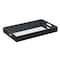 Homeroots Black Shagreen Tray with Beveled Mirror 401785 - alternate 2