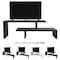 Leisuremod Orford TV Stand with MDF Shelves and Powder Coated Iron Legs, Phantom Grey ORS88GR - alternate 2