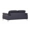 Homeroots 71in Navy Blue And Silver Genuine Leather Loveseat 329691 - alternate 2
