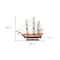 Homeroots 20" Wood Brown Solid Wood Hand Painted 1797 USS Constitution Small Model Boat 401949 - alternate 2