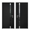 Vdomdoors Steel Door Cynex 6777 Black Sidelight and Transom Window Stainless Inserts Single Modern Painted-W3 CYNEX6777EXD-BLK-W36+12 x H80+16-Left-hand Inswing - alternate 2