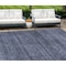 Homeroots 9' X 12' Navy Blue And Gray Striped Washable Indoor Outdoor Area Rug 588104 - alternate 1