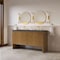 James Martin Vanities Hudson 60" Double Vanity, Honey Oak w/ 3 CM Parisien Bleu Silestone Top 435-V60D-HNO-3PBL - alternate 2