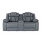 Homeroots 75" Light Gray Faux Leather Power Reclining Loveseat With Storage 561563 - alternate 2