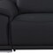 Homeroots 107" Black Italian Leather Reclining Metal USB Sofa 720285 - alternate 3