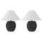 Jonathan Y Effie 18.25" Minimalist Scandinavian Ceramic/Iron Hobnail LED Table Lamp, Matte Black, 2PK JYL5601A-SET2 - alternate 2