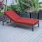 Leisuremod Chelsea Modern Outdoor Chaise Lounge Chair With Red Cushions CLBL-77R - alternate 2