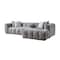 Homeroots Light Gray Boucle L Shaped Two Piece Sofa and Chaise Sectional With Toss Pillows 644521 - alternate 1