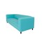 Homeroots 84" Teal Blue Faux Leather Sofa With Black Legs 530488 - alternate 2