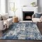 Homeroots 3' X 5' Navy Blue Gray And Ivory Abstract Washable Indoor Outdoor Area Rug 597986 - alternate 2