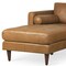 Homeroots Tan Genuine Leather L Shaped Sofa and Chaise Sectional With Toss Pillows 607316 - alternate 2