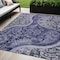 Homeroots 5' X 8' Navy Blue Gray And Green Floral Medallion Washable Indoor Outdoor Area Rug 603180 - alternate 1