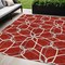 Homeroots 5' X 8' Red And Ivory Geometric Washable Indoor Outdoor Area Rug 613044 - alternate 1