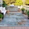 Homeroots 8' X 10' Brown And Blue Abstract Washable Indoor Outdoor Area Rug 630720 - alternate 2