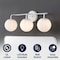 Jonathan Y Louis Parisian Globe 25" 3-Light Metal/Frosted Glass Modern Contemporary LED Vanity Light, White JYL3536D - alternate 2