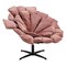 Homeroots 42" Pink And Black Velvet And Upholstered Swivel Side Chair 564970 - alternate 1
