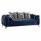 Homeroots 90" Blue Velvet Sofa With Silver Legs 318802 - alternate 1