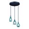 Vaxcel Millie 3L Bronze Farmhouse Jar Pendant Chandelier Ceiling Light Fixture Blue Glass P0249 - alternate 1