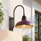 Jonathan Y Stanley 12.25" 1-Light Farmhouse Industrial Iron LED Gooseneck Arm Outdoor Sconce, Wood Finish/Copper JYL7614G - alternate 2
