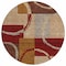 Homeroots 8' Wheat And Burgundy Round Geometric Washable Indoor Outdoor Area Rug 612601 - alternate 2