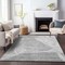 Homeroots 9' X 12' Gray Silver And Ivory Abstract Washable Indoor Outdoor Area Rug 587600 - alternate 2